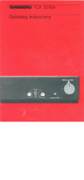 Tandberg TCA-3018-A - Owners Manual